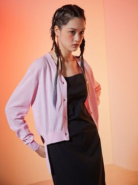 kuho plus Signature Summer Knit Cardigan_Light Pink