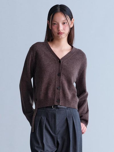 kuho plus Signature Wool Knit Cardigan - Brown