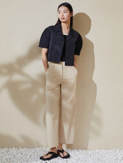 kuho plus Slim Straight Summer Pants_Beige