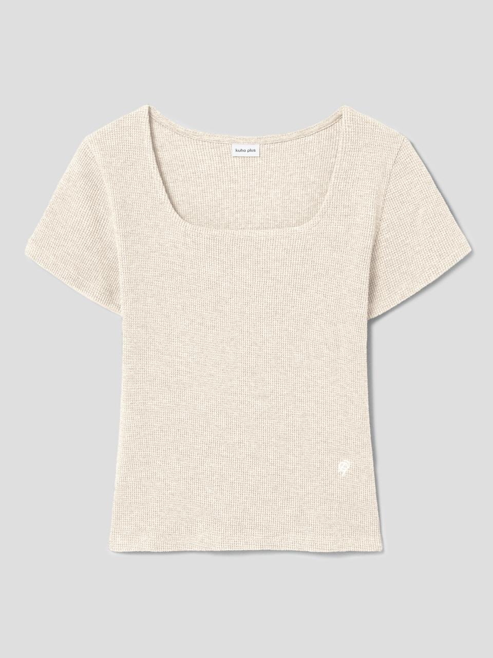 kuho plus Square Neck Textured Top