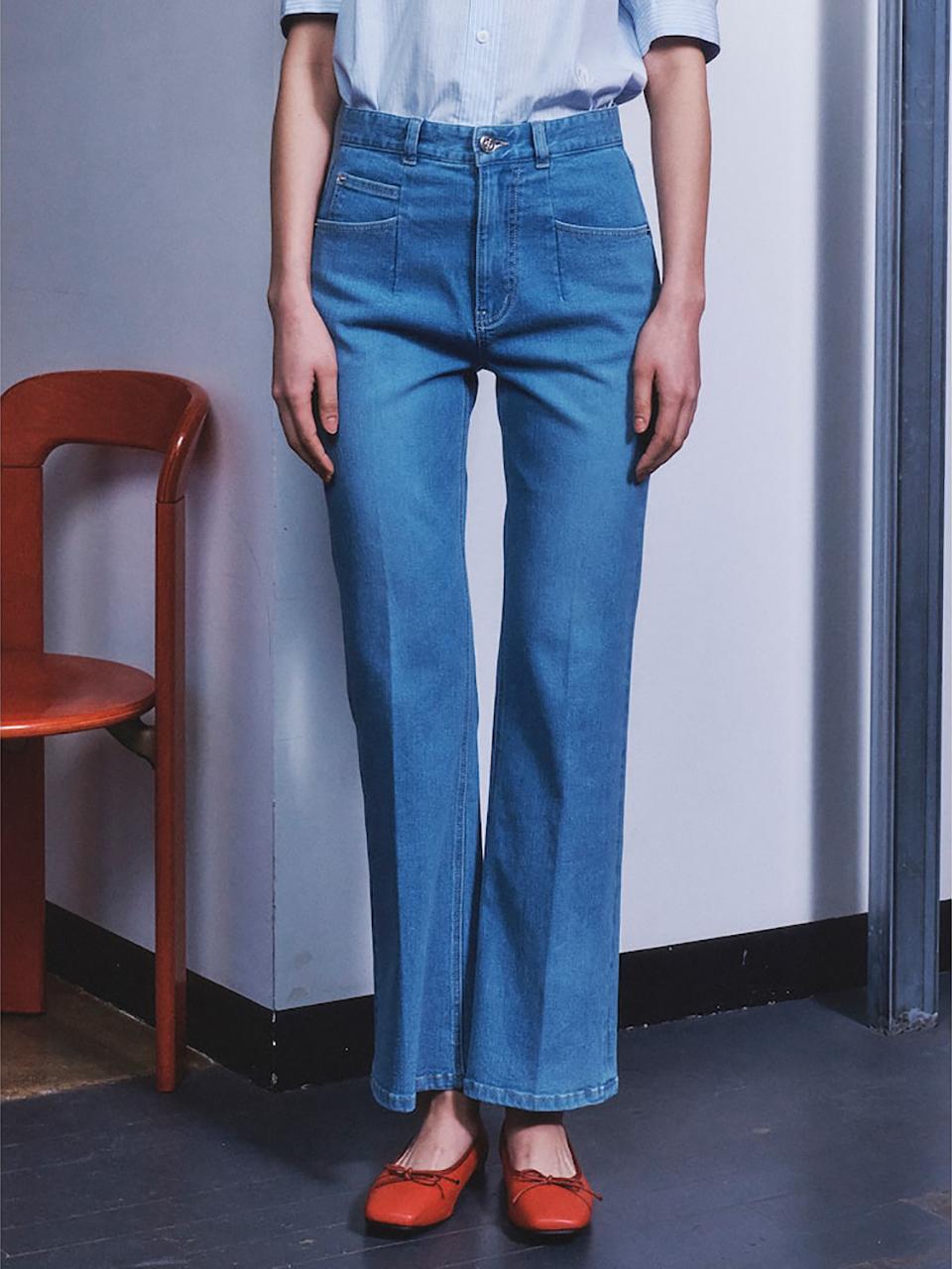 kuho plus Summer Slim Bootscut Denim Pants Sky Blue