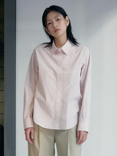 kuho plus Tuck Detail Regular Fit High-Density Cotton Blouse [Light Pink] (KE5260M03Y)