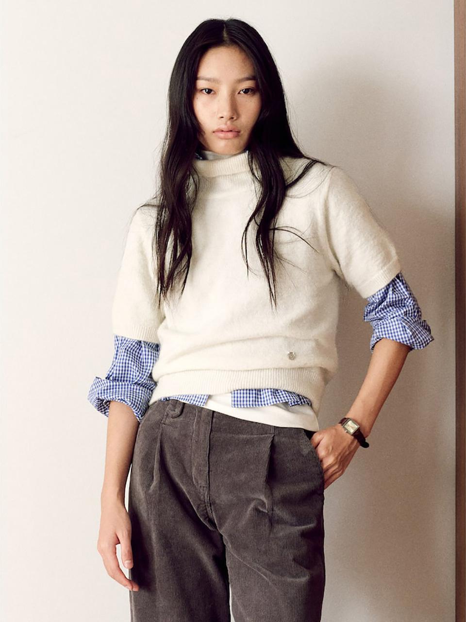 kuho plus Turtleneck Short Sleeve Knit Pullover