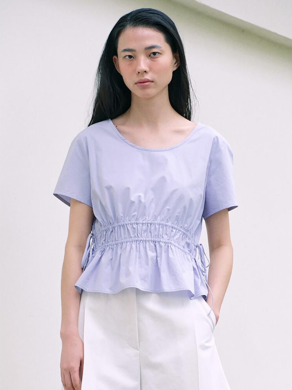 kuho plus Waist Shirring Blouse_Lavender