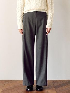 kuho plus Warm Semi Wide Slacks - Grey