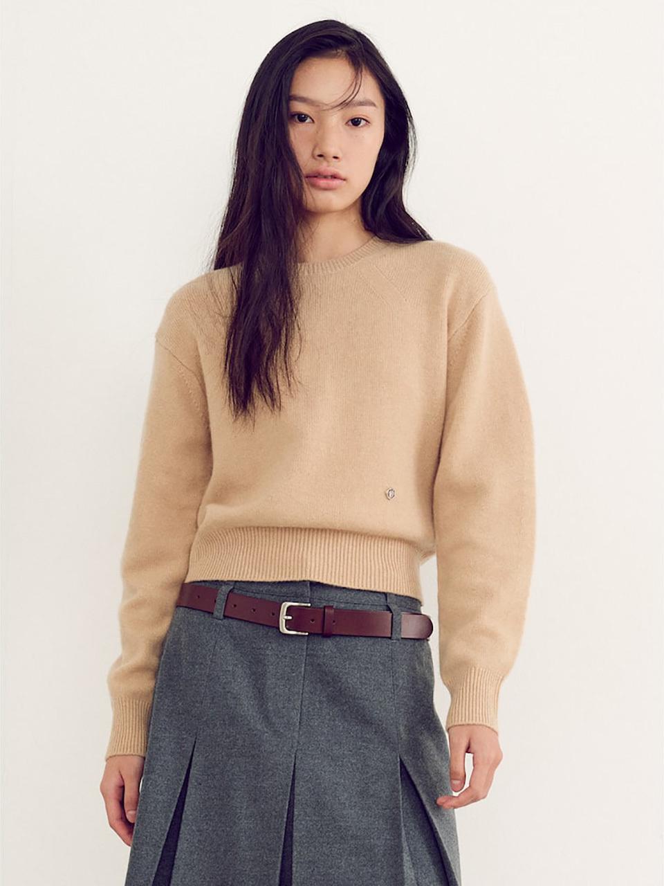 kuho plus Wool Round Knit Pullover - Light Beige