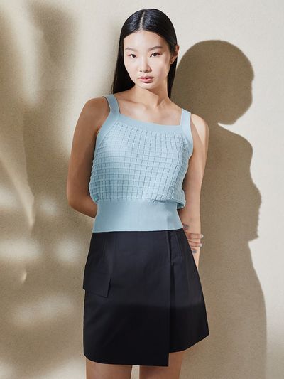 kuho plus Wrap Mini Skirt_Black