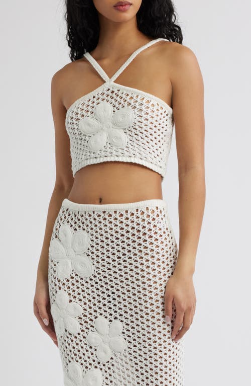 Kulani Kinis Kulani Kinis Appliquéd Crochet Halter Crop Top