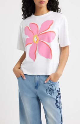 Kulani Kinis Kulani Kinis Floral Cotton Graphic T-Shirt