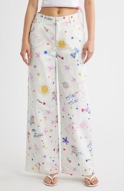 Kulani Kinis Kulani Kinis Printed Straight Leg Jeans