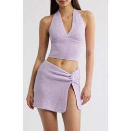 Kulani Kinis Kulani Kinis Retro Sequin Knit Tie Halter Neck Crop Top