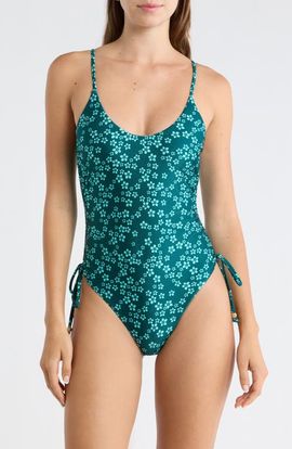 Kulani Kinis Kulani Kinis Ruched Cinched Tie One-Piece Swimsuit