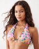 Kulani Kinis Kulani Kinis Summer Glow lettuce edge halter bikini top in multi - 3
