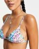 Kulani Kinis Kulani Kinis triangle bikini top in rainbow ditsy floral-Multi - 1