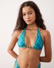 Kulani Kinis Kulani Kinis Tropic Dip frill halter bralet bikini top in blue multi - 3