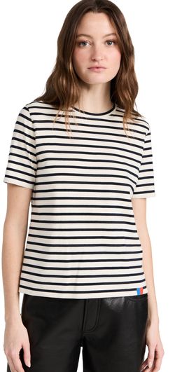 KULE KULE Modern Short Sleeve Tee Cream/Navy