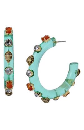Kurt Geiger London Kurt Geiger London Agate & Crystal Hoop Earrings