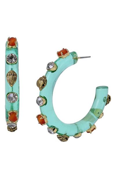Kurt Geiger London Kurt Geiger London Agate & Crystal Hoop Earrings