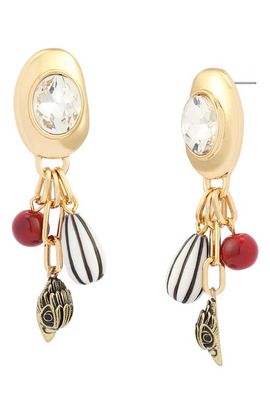 Kurt Geiger London Kurt Geiger London Bezel Stone Charm Drop Earrings