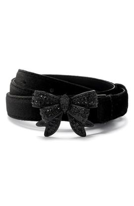 Kurt Geiger London Kurt Geiger London Crystal Embellished Bow Velvet Belt
