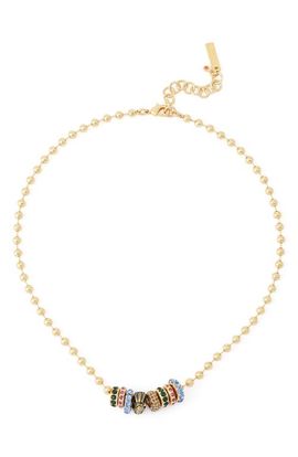 Kurt Geiger London Kurt Geiger London Eagle Head & Gemstone Rondelle Ball Chain Necklace