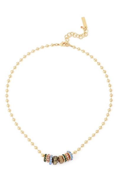 Kurt Geiger London Kurt Geiger London Eagle Head & Gemstone Rondelle Ball Chain Necklace