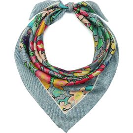 Kurt Geiger London Kurt Geiger London Floral Denim Silk Square Scarf