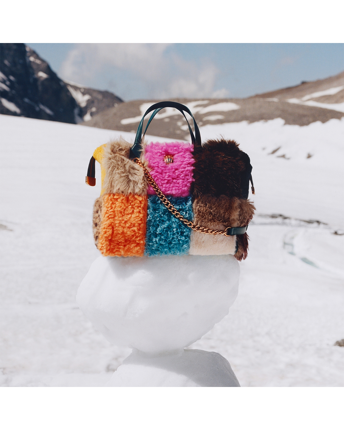 Kurt Geiger London - Hoxton Small Multicolor Faux Fur Shopper Bag
