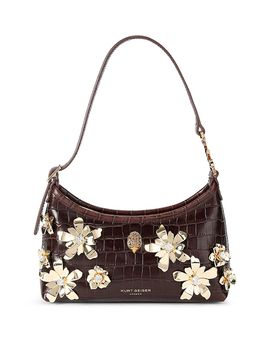 Kurt Geiger London Kurt Geiger London Kurt Medium Flower Detail Embossed Leather Sling Bag