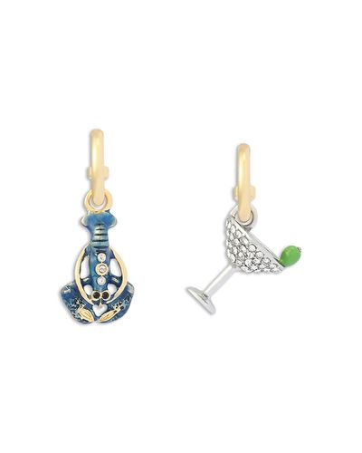 Kurt Geiger London Kurt Geiger London Lobster & Martini Mismatch Charm Hoop Earrings