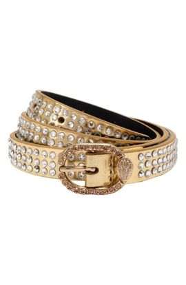 Kurt Geiger London Kurt Geiger London Mayfair Crystal Embellished Metallic Leather Belt