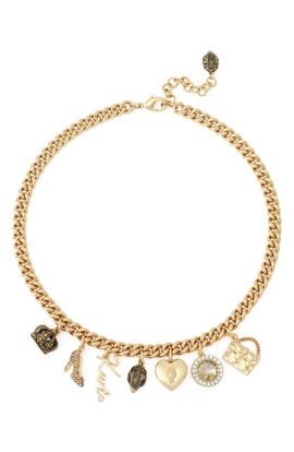 Kurt Geiger London Kurt Geiger London Mixed Charm Curb Chain Necklace