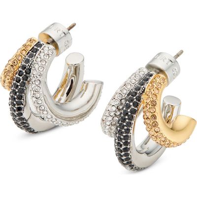 Kurt Geiger London Kurt Geiger London Pavé Crystal Triple Huggie Hoop Earrings