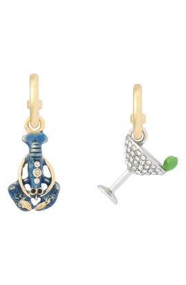 Kurt Geiger London Kurt Geiger London Pavé Lobster & Martini Mismatch Drop Earrings