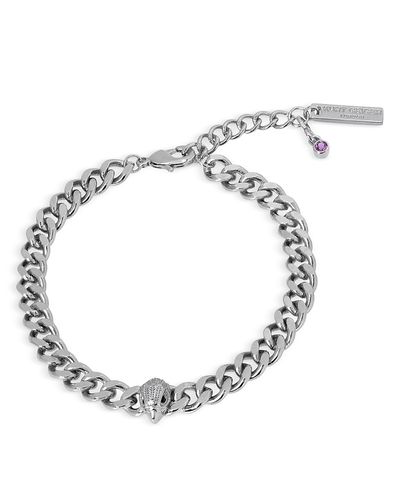 Kurt Geiger London Kurt Geiger London Pave Signature Eagle Curb Chain Link Bracelet in Silver Tone