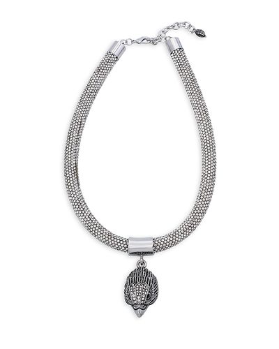 Kurt Geiger London Kurt Geiger London Shimmer Mesh Rope Eagle Collar Necklace, 16