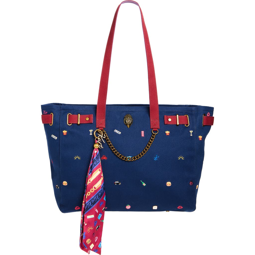 Kurt Geiger London Kurt Geiger London Sloane Embroidered Canvas Shopper Bag