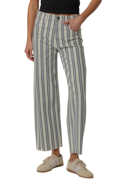 KUT from the Kloth KUT from the Kloth Gwen Stripe Raw Hem High Waist Ankle Wide Leg Jeans