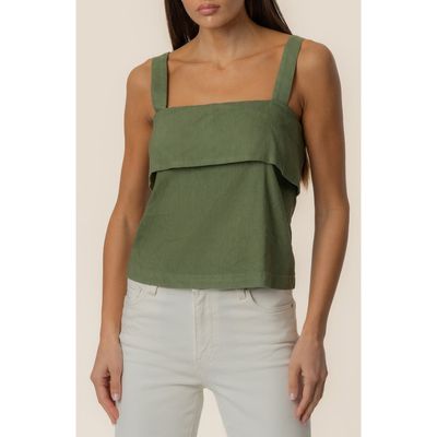 KUT from the Kloth KUT from the Kloth Melanie Crop Linen & Cotton Blend Tank