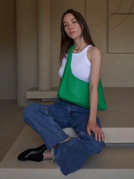 KWANI Cross Body Slouchy Hobo Bag_Tennis Green