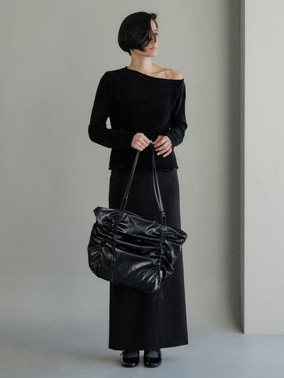 KWANI Deborah Ruched Bag_Black