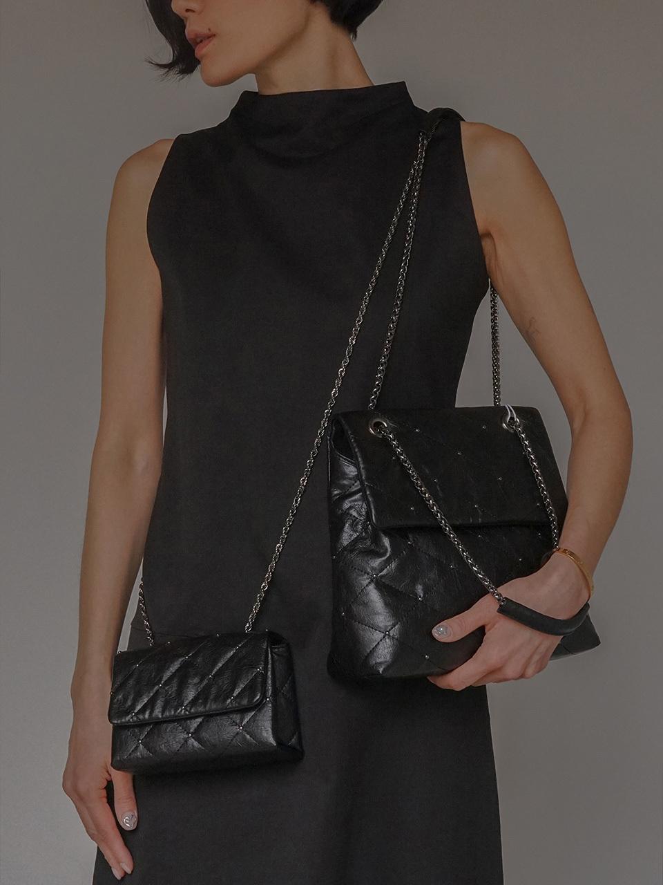 KWANI Lozenge Studded Micro Bag_Midnight Black