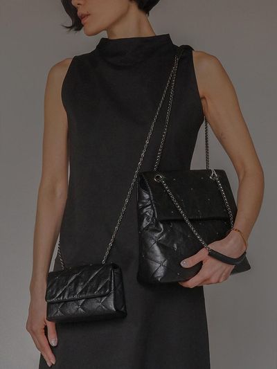 KWANI Lozenge Studded Micro Bag_Midnight Black
