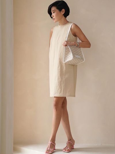 KWANI Rattan Shoulder Tote Bag_White