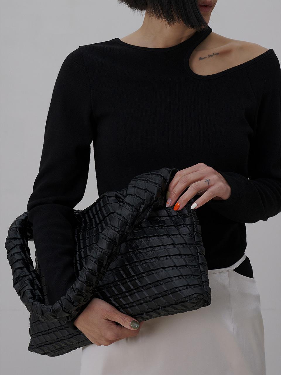 KWANI Textured Hobo Bag_Black
