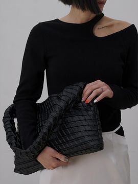 KWANI Textured Hobo Bag_Black