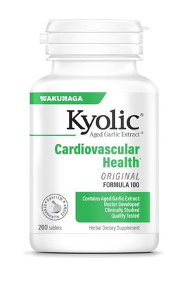 Kyolic Kyolic Aged Garlic Extract Formula 100, Cardiovascular Health, 200 tablets.