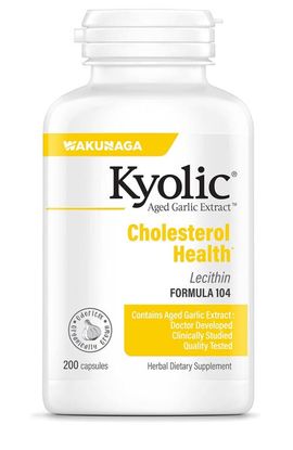 Kyolic Kyolic Aged Garlic Extract Formula 104, Cholesterol Health, 200 ct Capsules