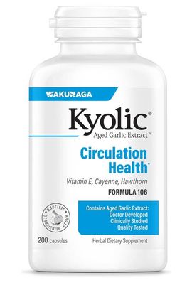 Kyolic Kyolic Aged Garlic Extract Formula 106, Circulation Health, Capsules 200 Count