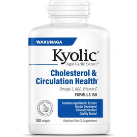 Kyolic Kyolic Aged Garlic Extract Formula 150, Cholesterol & Circulation Health, 180 softgels
